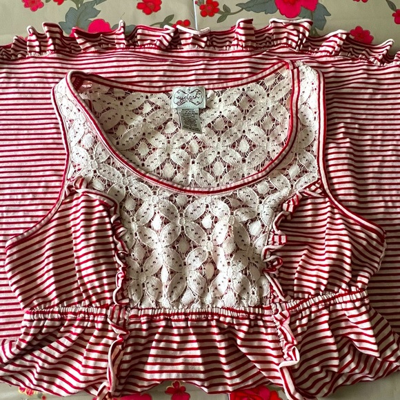 Lace trim striped dress - Picture 3 of 6